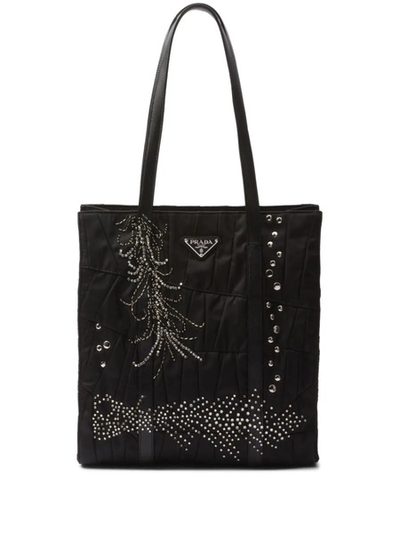  Prada Medium Re-nylon Patchwork Tote Bag - Black 