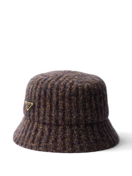  Prada Mélange Knit Bucket Hat - Brown 