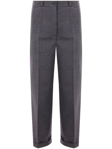  Prada Mid-rise Wool Tailored Trousers - Grey 