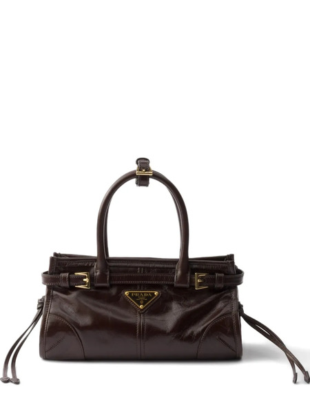  Prada Mini Bonnie Leather Tote Bag - Brown 