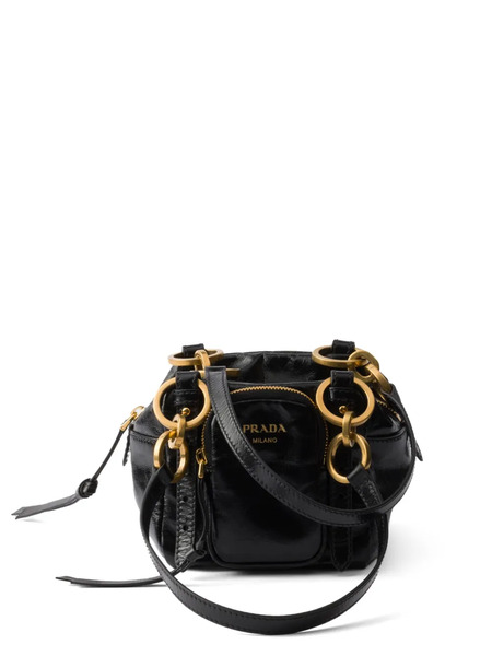  Prada Mini Leather Tote Bag - Black 