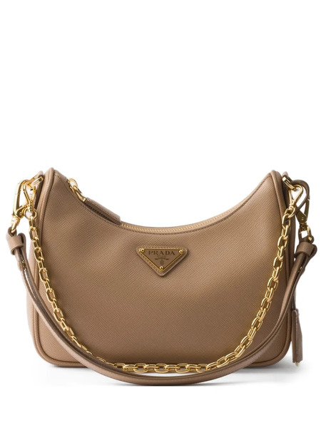  Prada Mini Re-edition Leather Shoulder Bag - Neutrals 