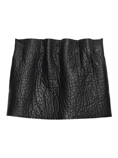  Prada Mini Textured-leather Skirt - Black 