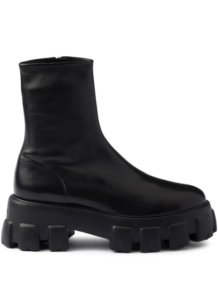  Prada 55mm Monolith Lug-sole Boots - Black 