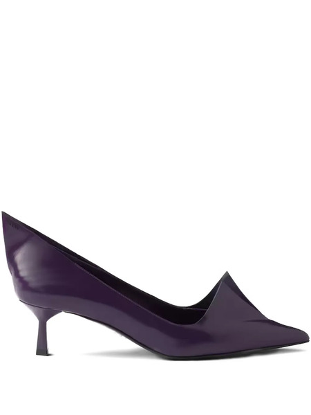  Prada 55mm Pointed-toe Leather Pumps - Purple 