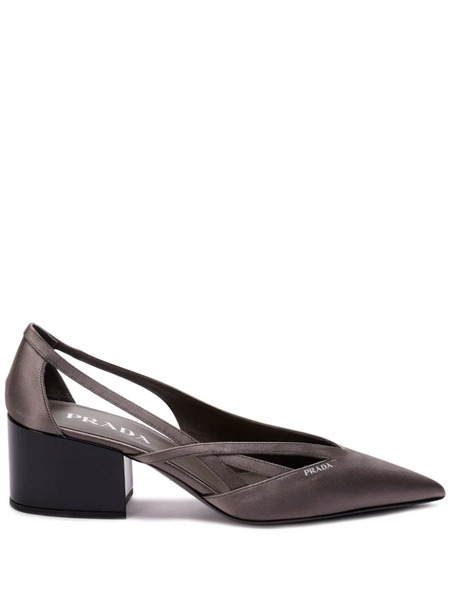  Prada 55mm Satin Cut-out Pumps - Grey 