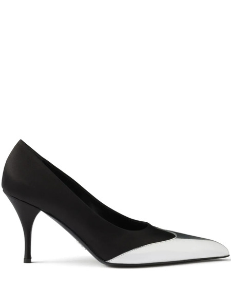  Prada 85mm Satin-finish Pumps - Black 