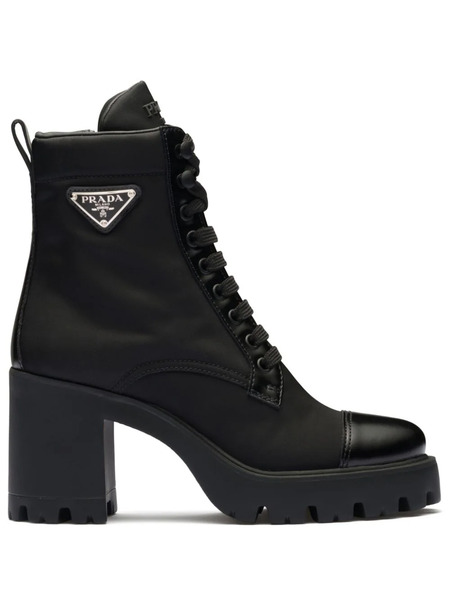  Prada 85mm Triangle-logo Ankle Boots - Black 
