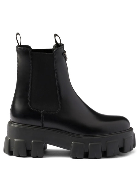  Prada Monolith Leather Chelsea Boots - Black 