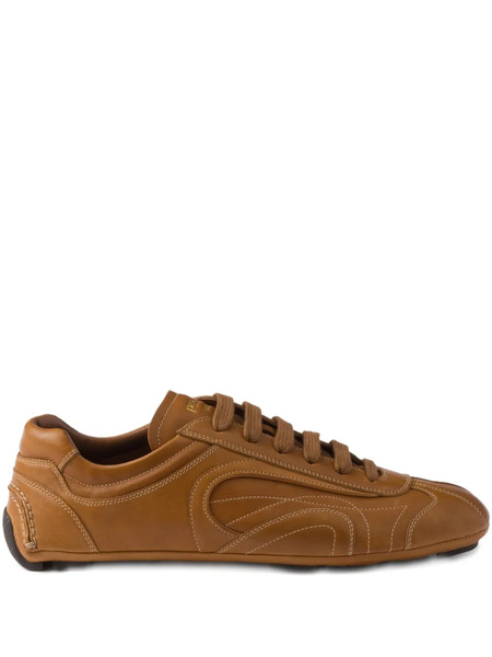  Prada Montecarlo Re-edition 2005 Leather Lace-up Sneakers - Brown 
