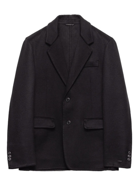  Prada Notched-lapels Cashmere Blazer - Black 