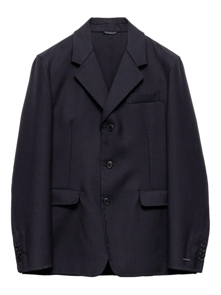  Prada Notched-lapels Three-button Jacket - Blue 