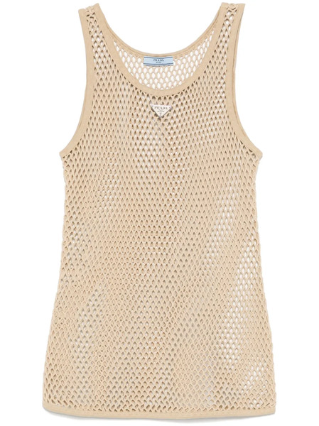  Prada Open-knit Tank Top - Neutrals 
