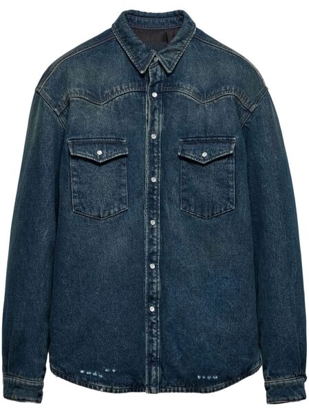  Prada Padded Denim Shirt - Blue 