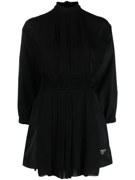  Prada Pleated High-neck Playsuit - Black 