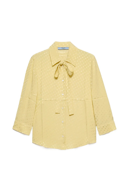  Prada Polka-dot Satin Shirt - Yellow 