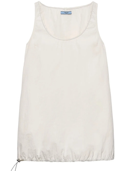  Prada Pongé Sleeveless Mini Dress - Neutrals 