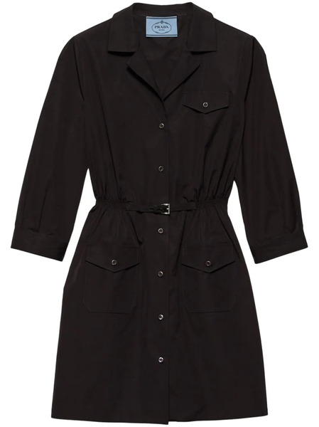  Prada Poplin Mini Dress - Black 