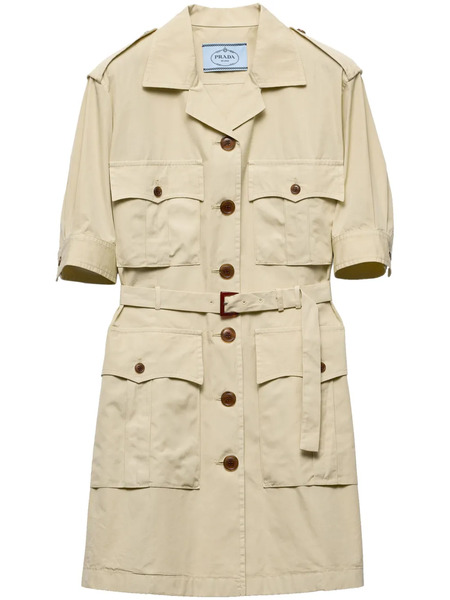  Prada Poplin Mini Dress - Neutrals 