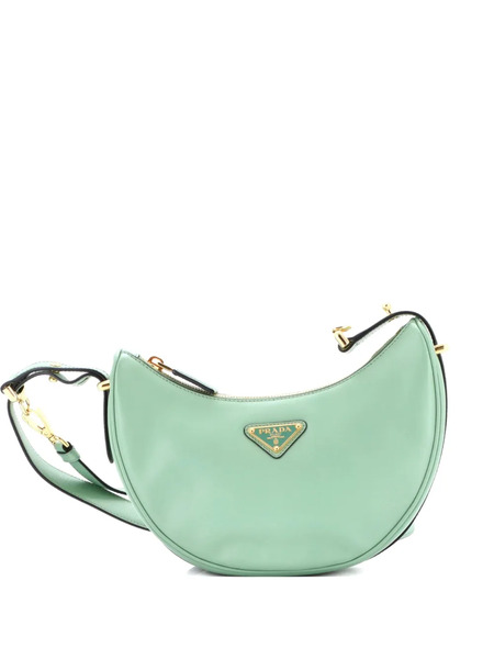  Prada Pre-owned Arque Half Moon Leather Small Hobo Bag - Green 