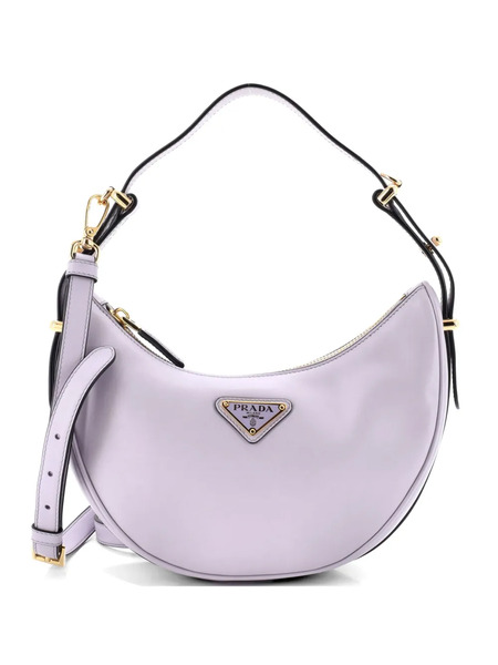  Prada Pre-owned Arque Half Moon Leather Small Hobo Bag - Purple 