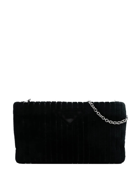  Prada Pre-owned 2000-2025 Ricamo Velluto Pochette Crossbody Bag - Black 