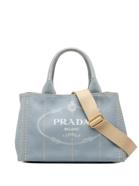  Prada Pre-owned 2000-2025 Small Canvas Canapa Logo Satchel - Blue 