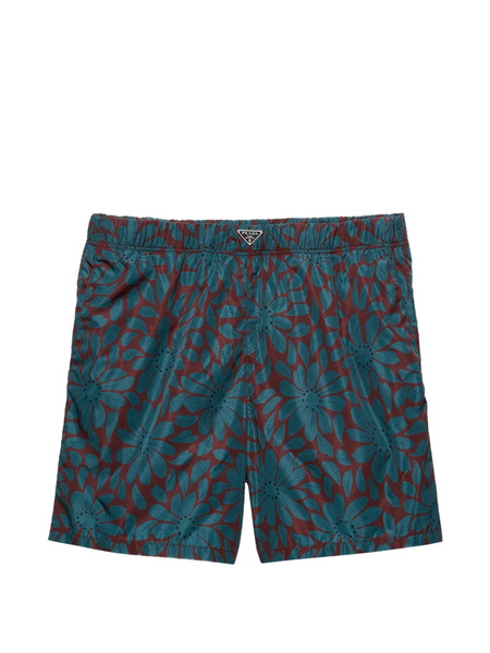  Prada Printed Re-nylon Swim Trunks - Red 