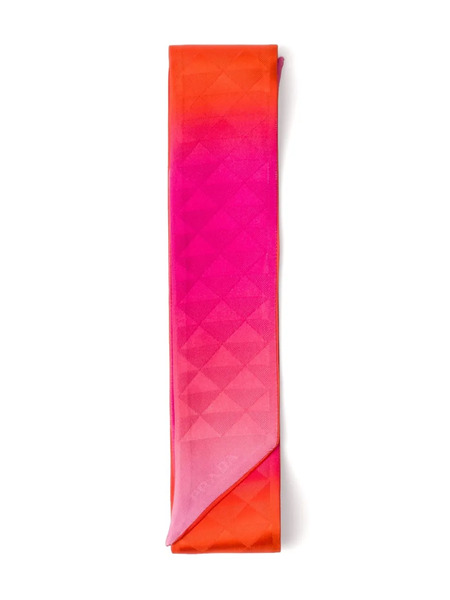  Prada Printed Silk Scarf - Pink 