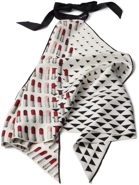  Prada Printed Silk Top - White 