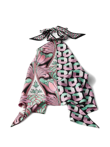  Prada Printed Silk Twill Top - Pink 