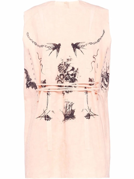  Prada Printed Sleeveless Tank Top - Pink 