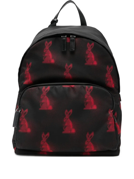  Prada Rabbit-print Backpack - Black 