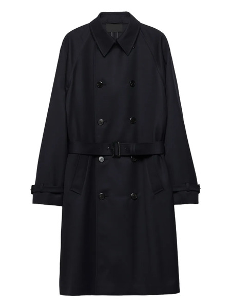  Prada Raglan-sleeve Belted Coat - Blue 