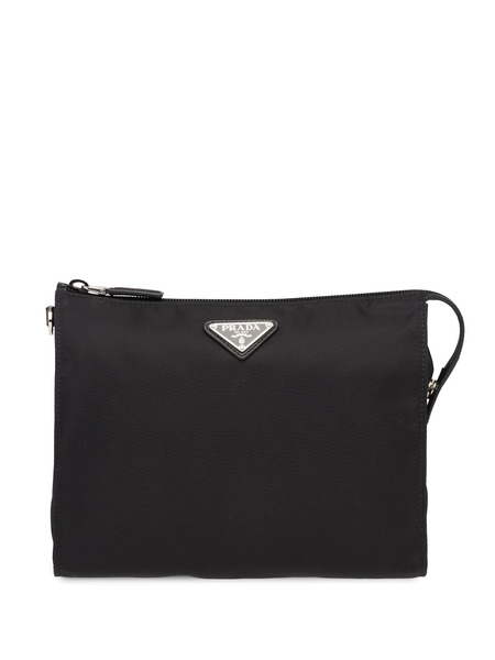  Prada Re-nylon And Saffiano Leather Pouch - Black 