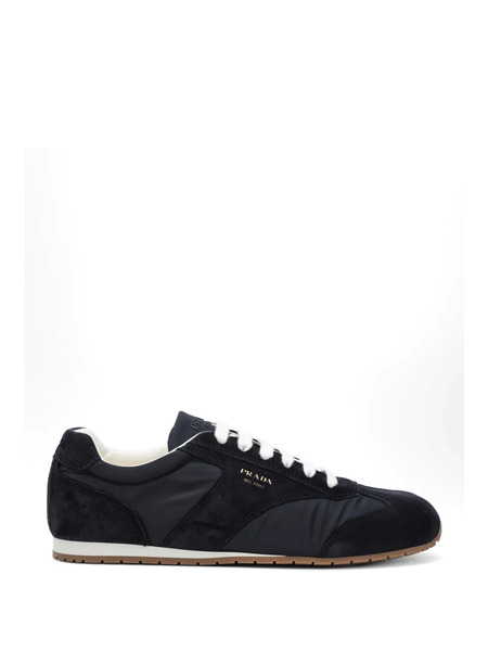  Prada Re-nylon And Suede Sneakers - Blue 