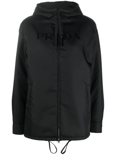  Prada Re-nylon Hooded Jacket - Black 