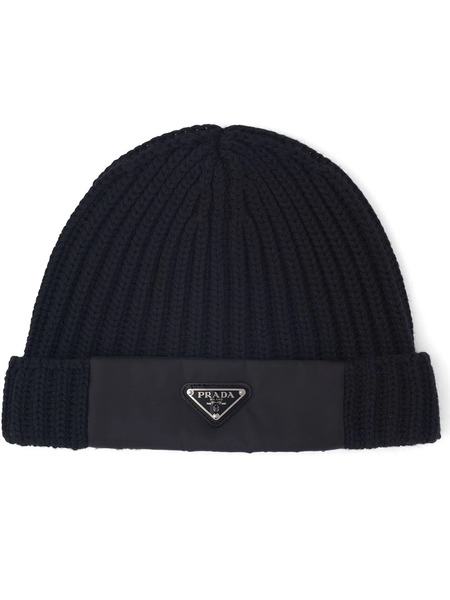  Prada Re-nylon Knitted Hat - Black 