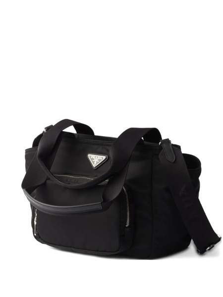  Prada Re-nylon Logo-detail Tote Bag - Black 