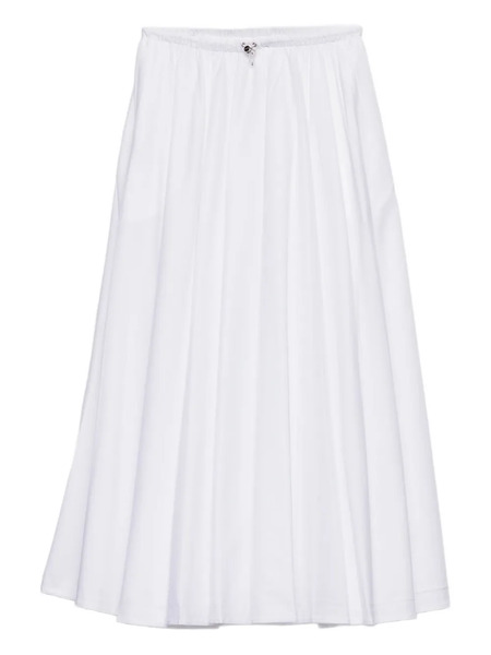  Prada Re-nylon Pleated Midi Skirt - White 
