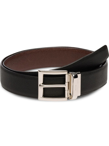  Prada Reversible Leather Belt - Black 