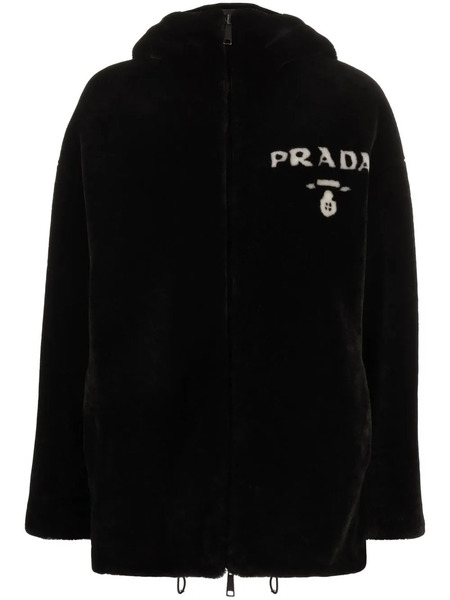  Prada Reversible Shearling Jacket - Black 