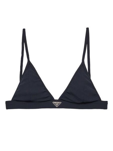  Prada Ribbed Bralette Bikini Top - Blue 