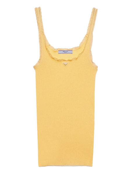  Prada Ribbed Cotton Top - Yellow 