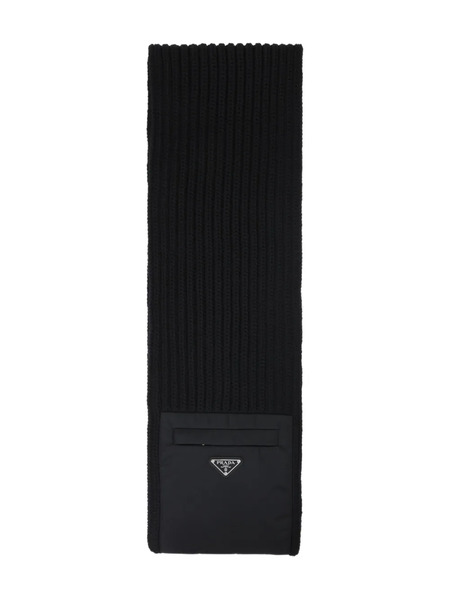  Prada Ribbed Pocket Scarf - Black 