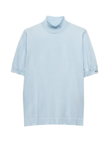  Prada Ribbed Turtleneck T-shirt - Blue 