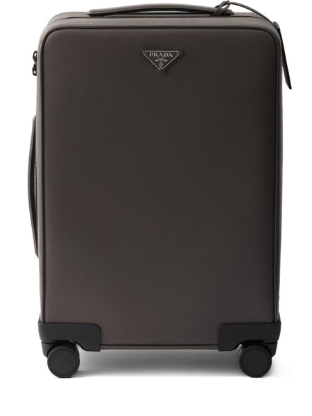  Prada Saffiano Leather Cabin Suitcase - Grey 
