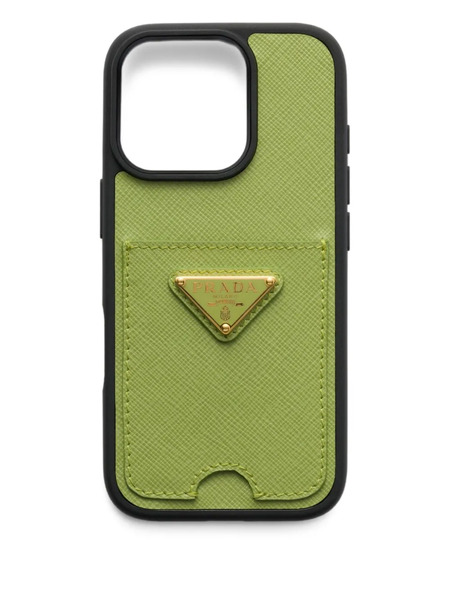  Prada Saffiano Leather Iphone 16 Pro Case - Green 