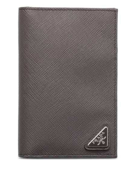  Prada Saffiano-leather Passport Holder - Grey 