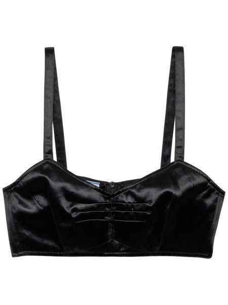  Prada Satin Bra Top - Black 